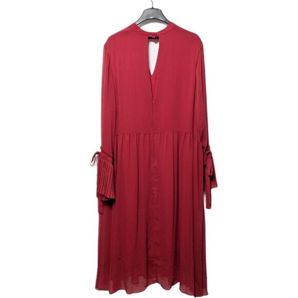 NWT LOST INK Pink Pleat Cuff Fit & Flare Dress 4X - Picture 8 of 11